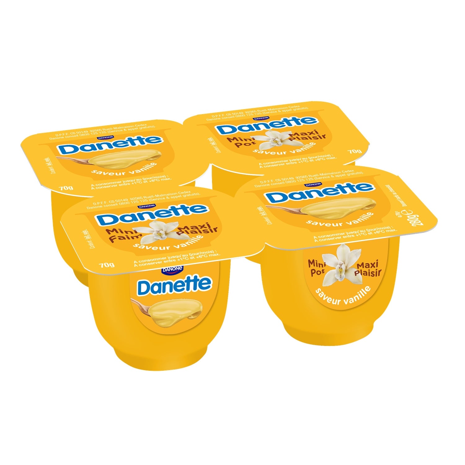 Crème Dessert à la Vanille Mini DANETTE - 4 pots de 70g