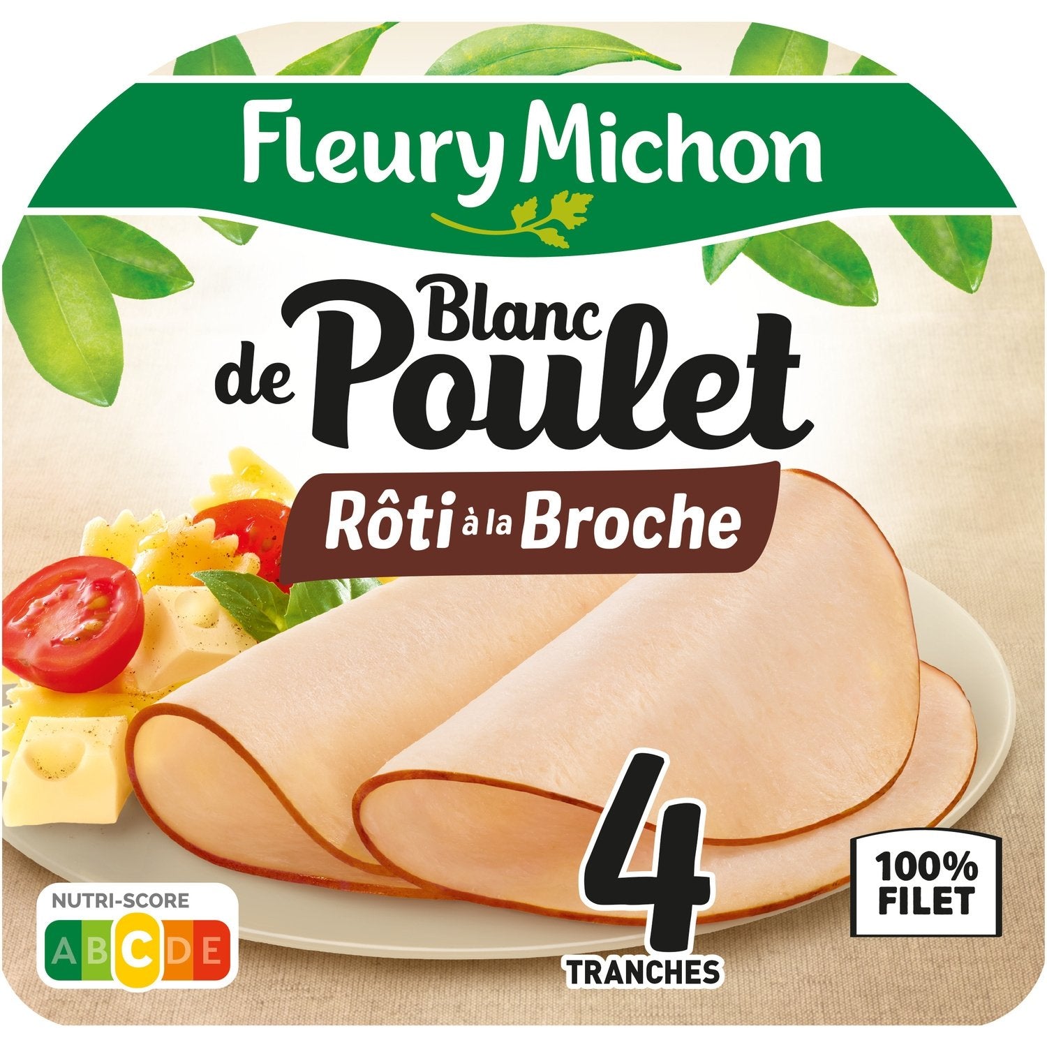 Blanc de poulet rôti à la broche FLEURY MICHON - 4 tranches - 120g