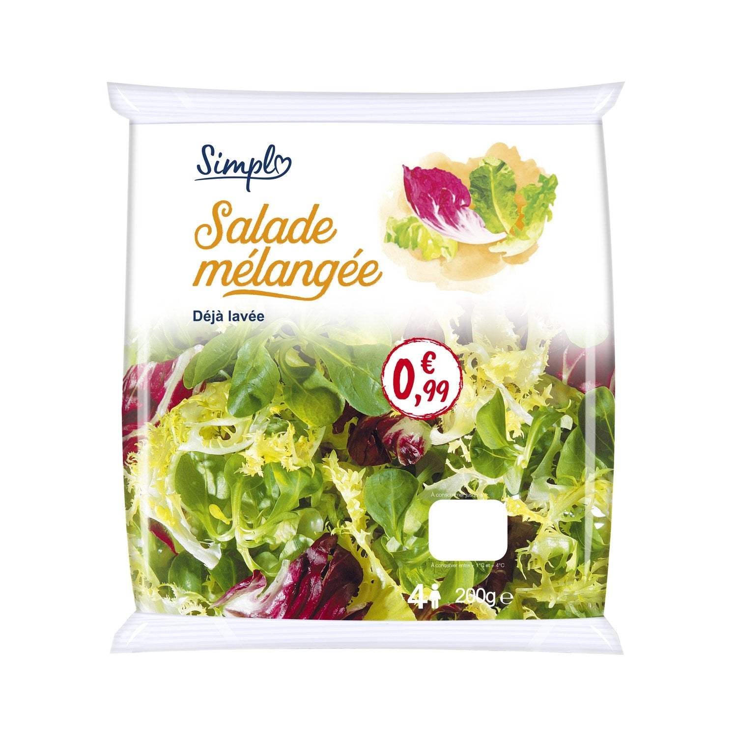 Salade mélangée SIMPL - le paquet de 200 G