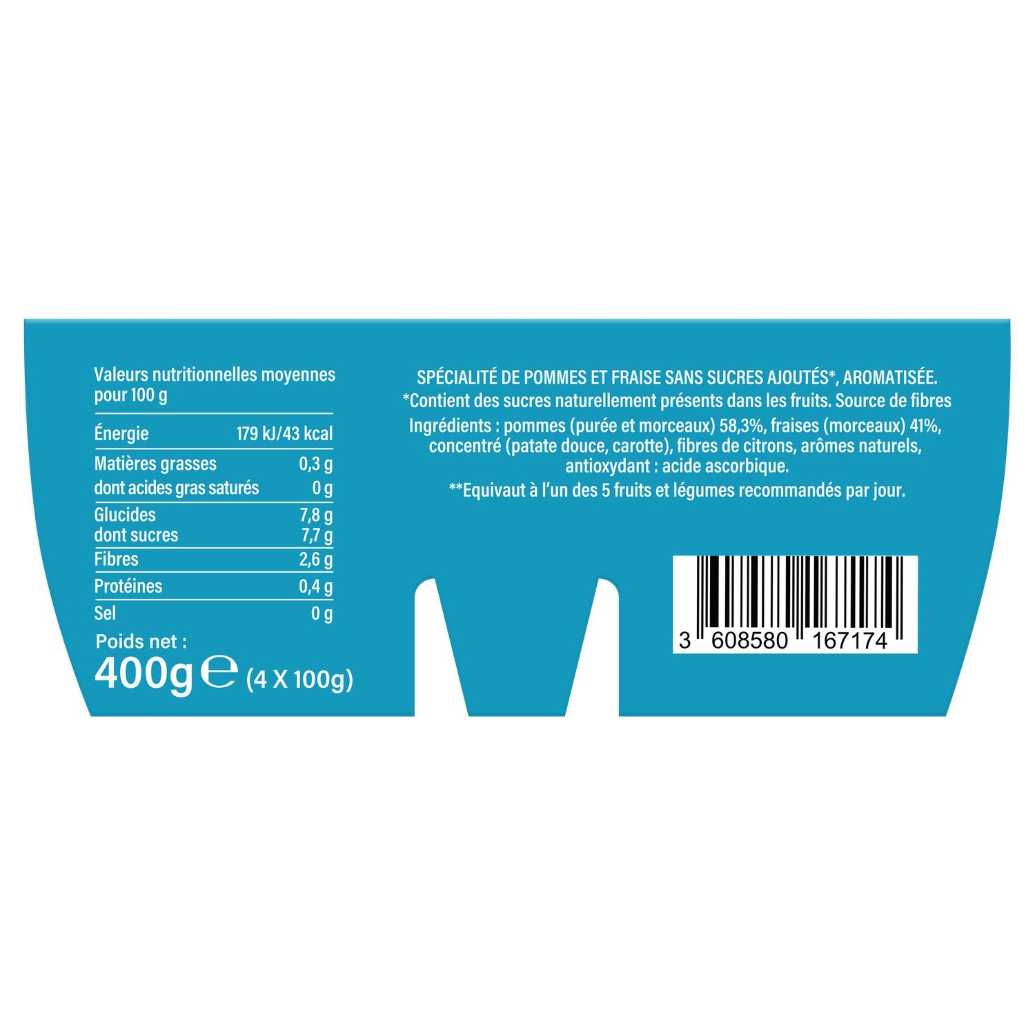 Compote Sans Sucres ANDROS - 4 pots de 100g
