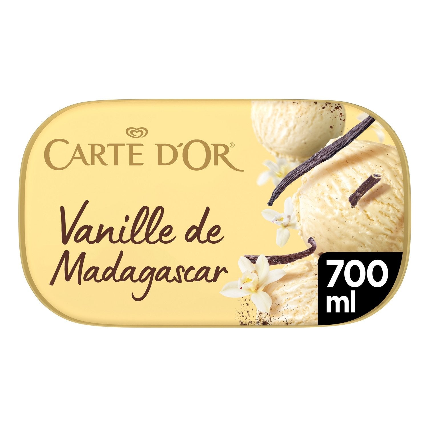 Glace Crème Glacée Vanille De Madagascar - CARTE D'OR  le bac de 700mL