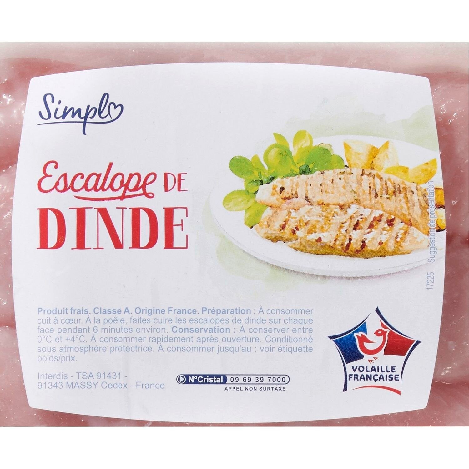 Escalopes de dinde SIMPL - barquette de 6- 720g