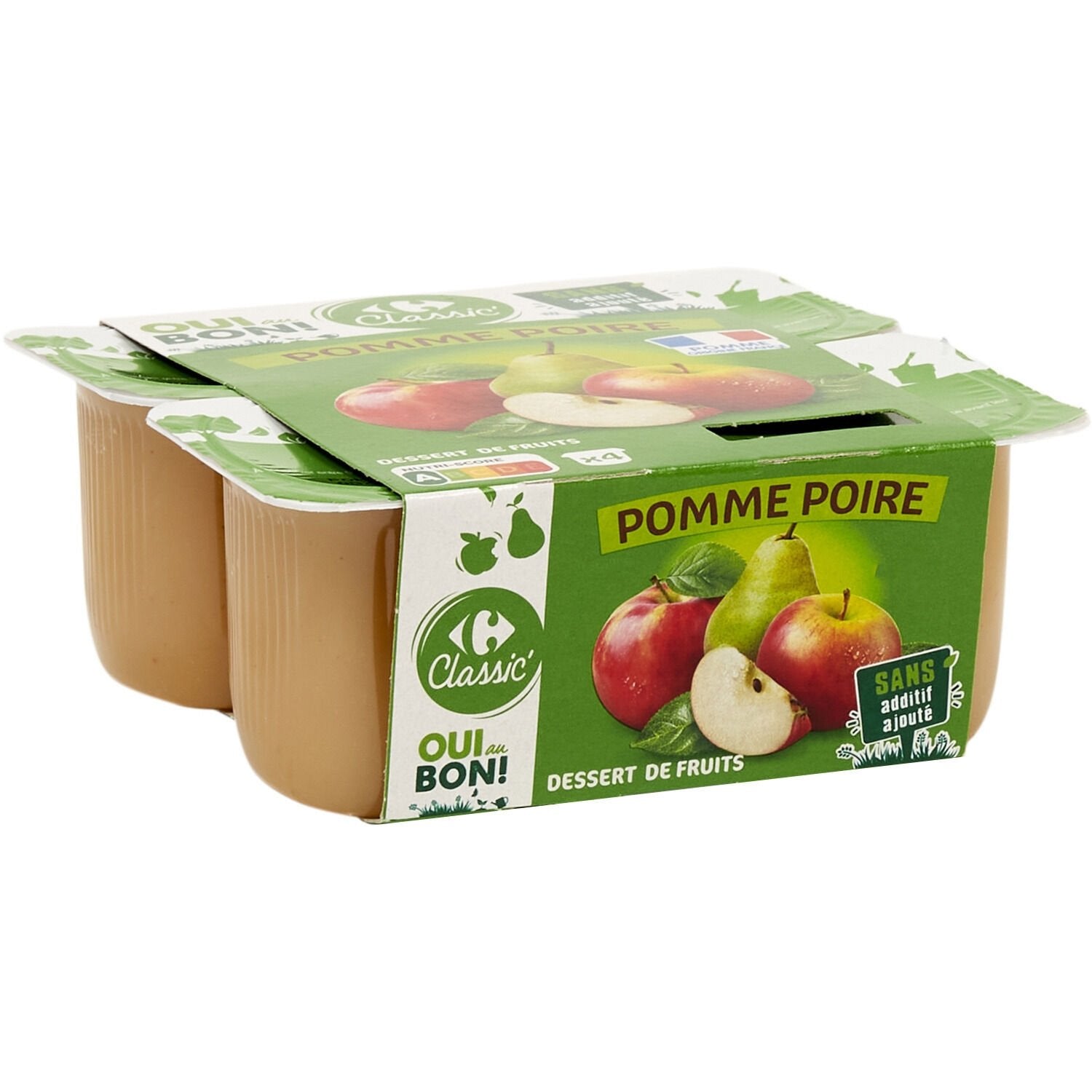 Compote Pomme Poire CARREFOUR - Les 4 pots de 100 G