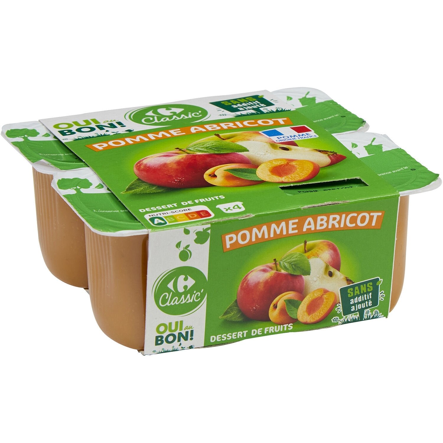 Compote Pomme Abricot CARREFOUR - Les 4 pots de 100 G