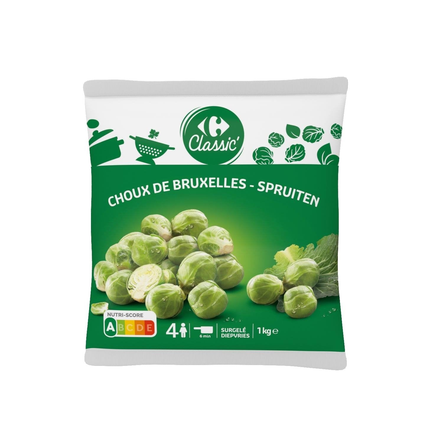 Choux de Bruxelles CARREFOUR CLASSIC -  le sachet de 1Kg