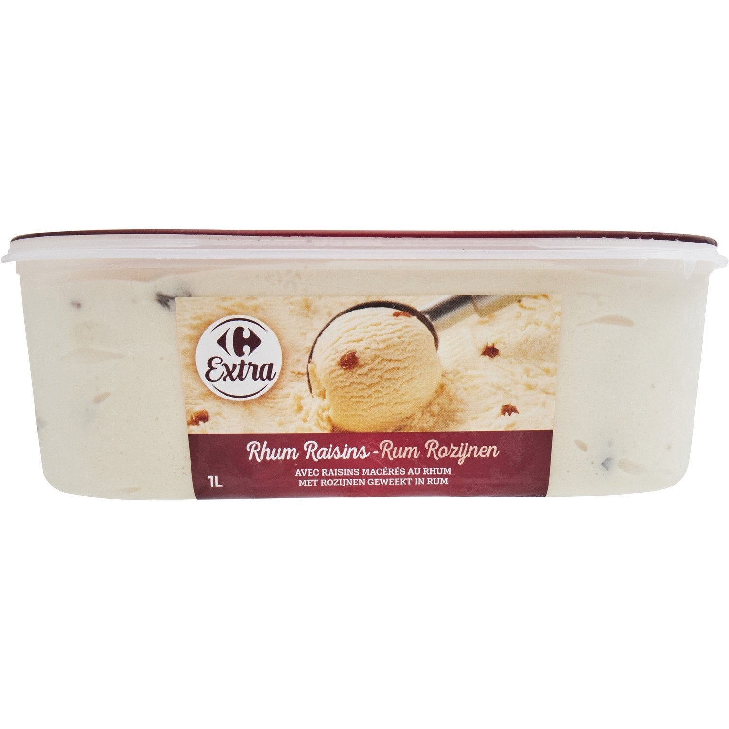 Glace rhum raisins CARREFOUR EXTRA -  le bac à 500 g