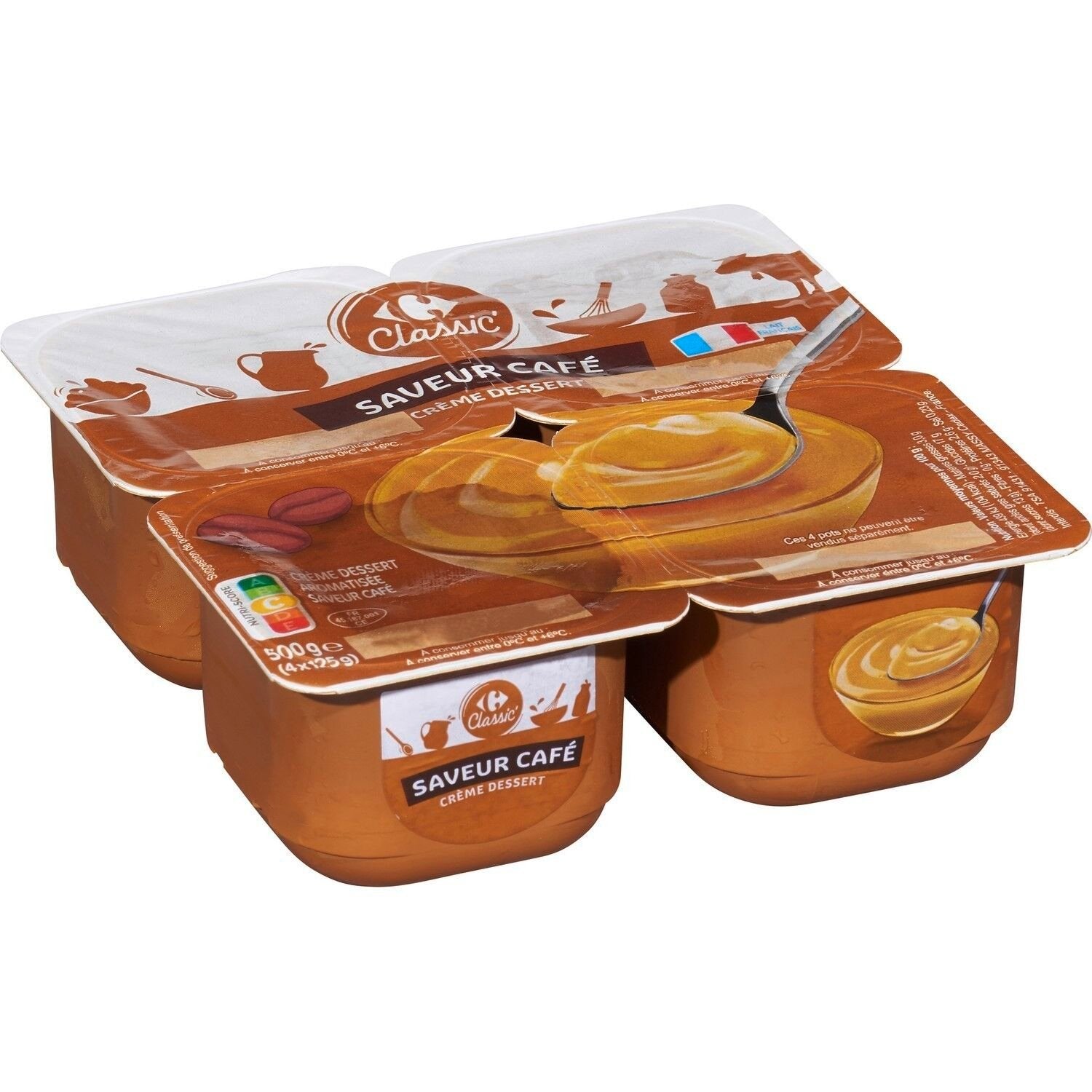 Crème dessert café CARREFOUR - 4 pots de 125g
