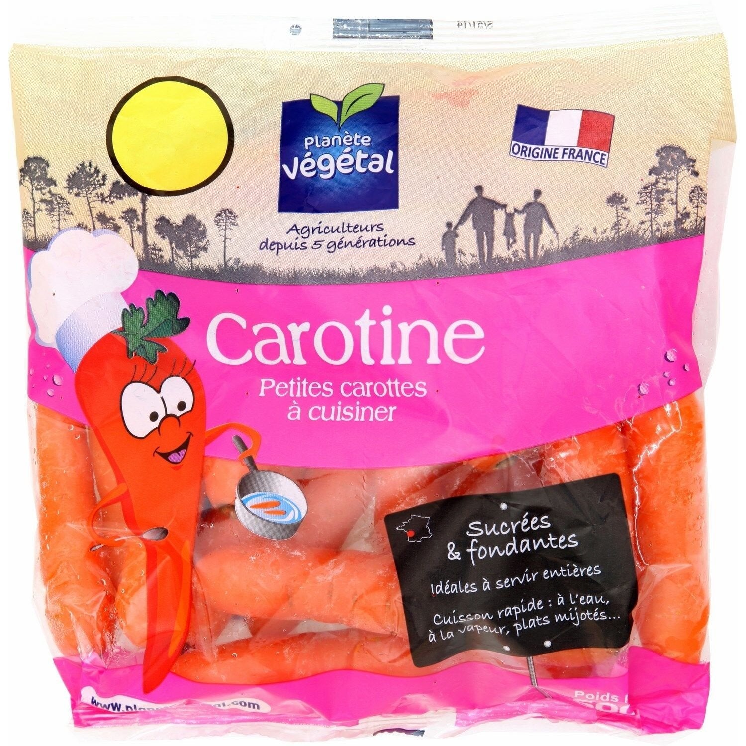 Carottes PLANETE VEGETAL - le sachet de 500 G
