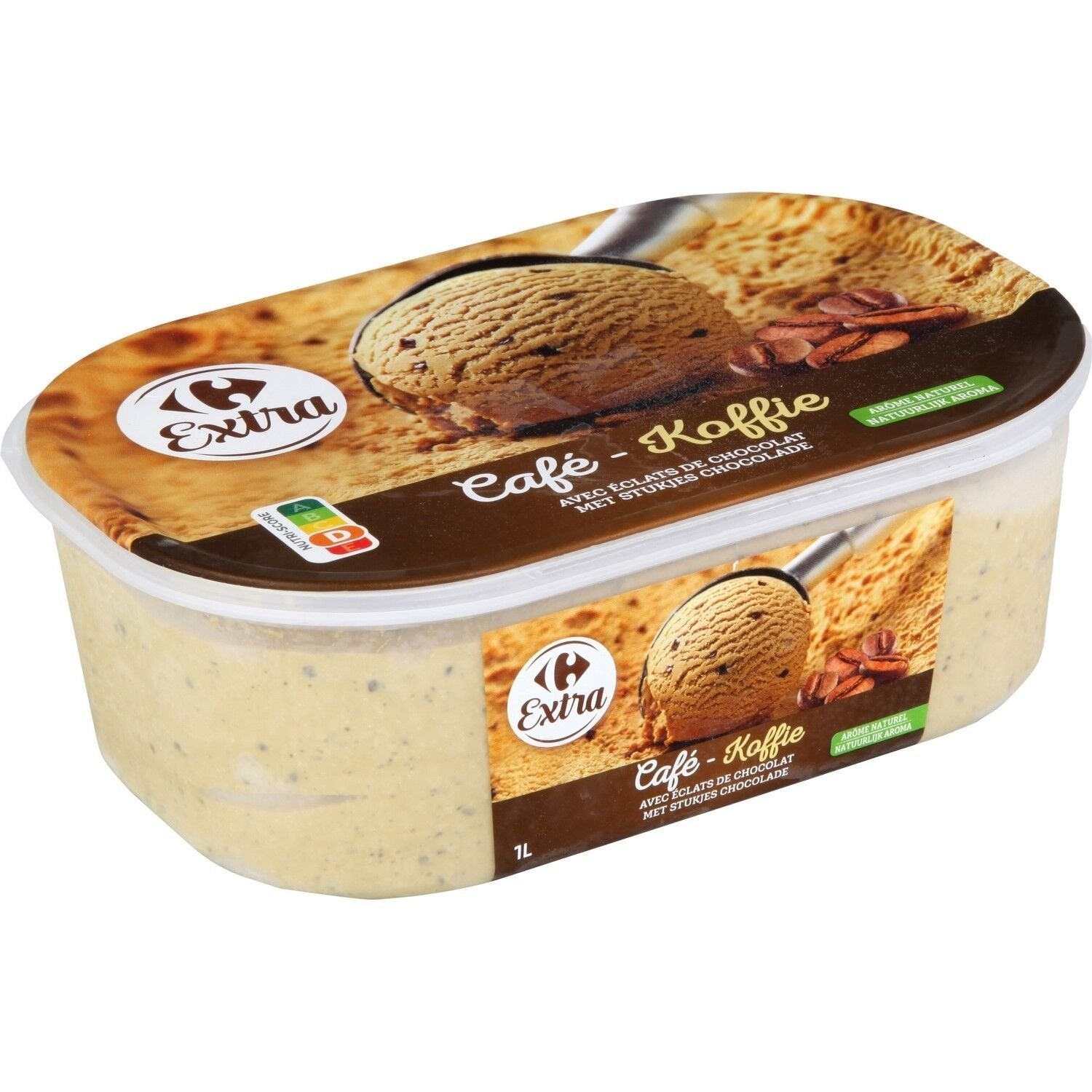 Glace café éclats chocolat CARREFOUR EXTRA - le bac de 465g