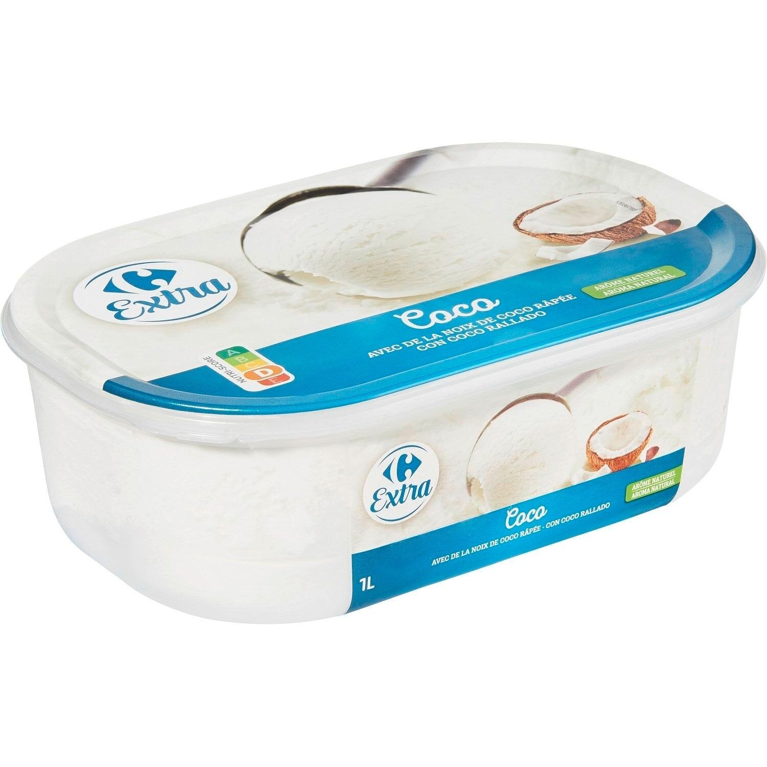 Glace coco CARREFOUR EXTRA - le bac de 1L