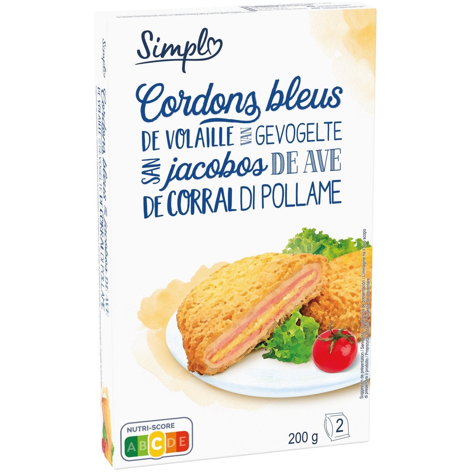 Cordons bleus de volaille SIMPL - 200g