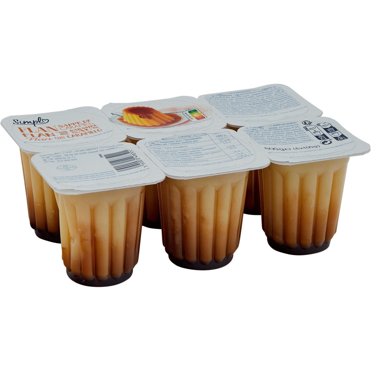 Desserts flan nappé caramel SIMPL - Les 6 pots de 100 G