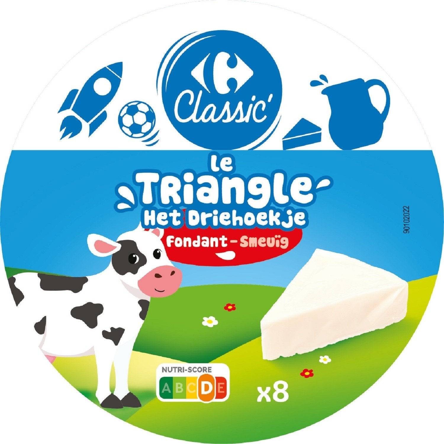 Fromage triangle fondant CARREFOUR CLASSIC - La boite de 8 - 140 G