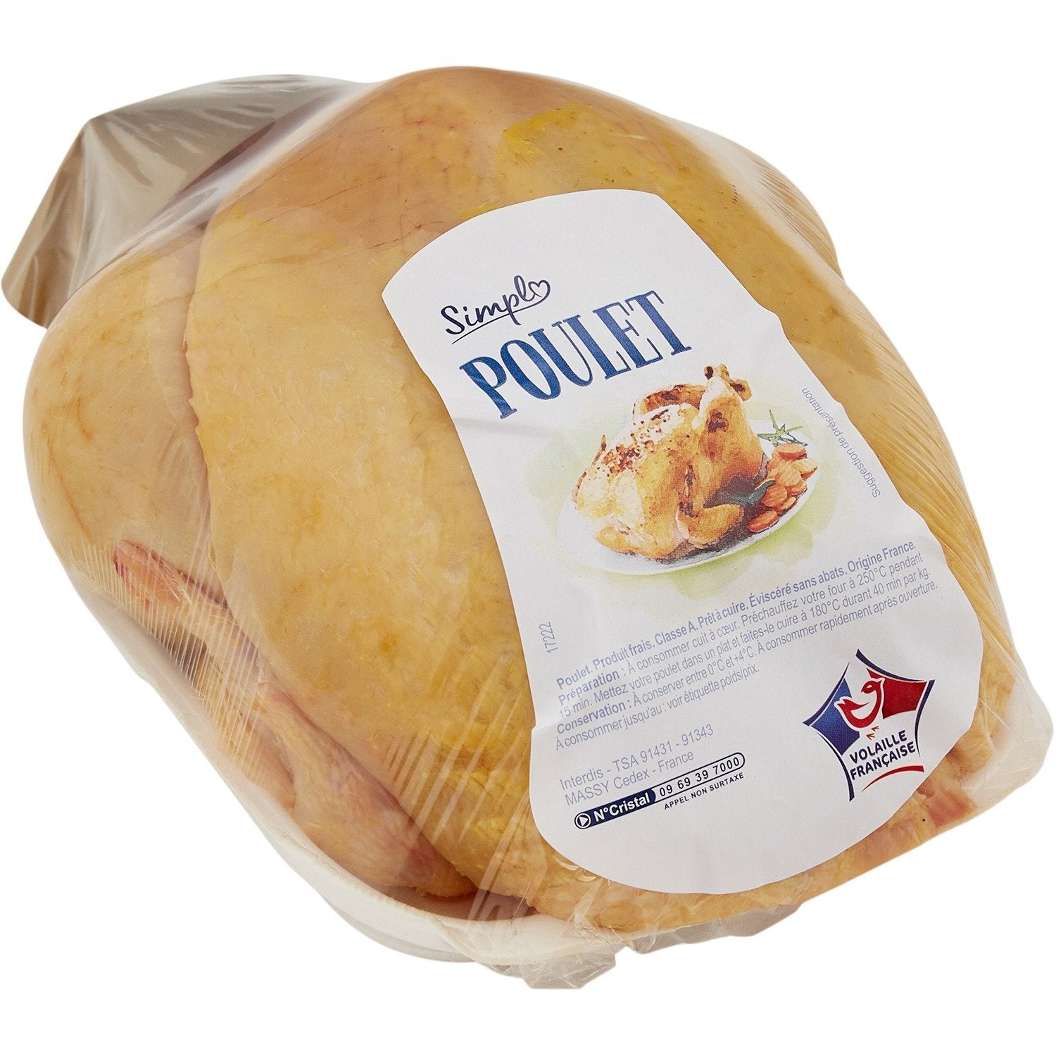 Poulet prêt à cuire SIMPL- poulet de 1 Kg