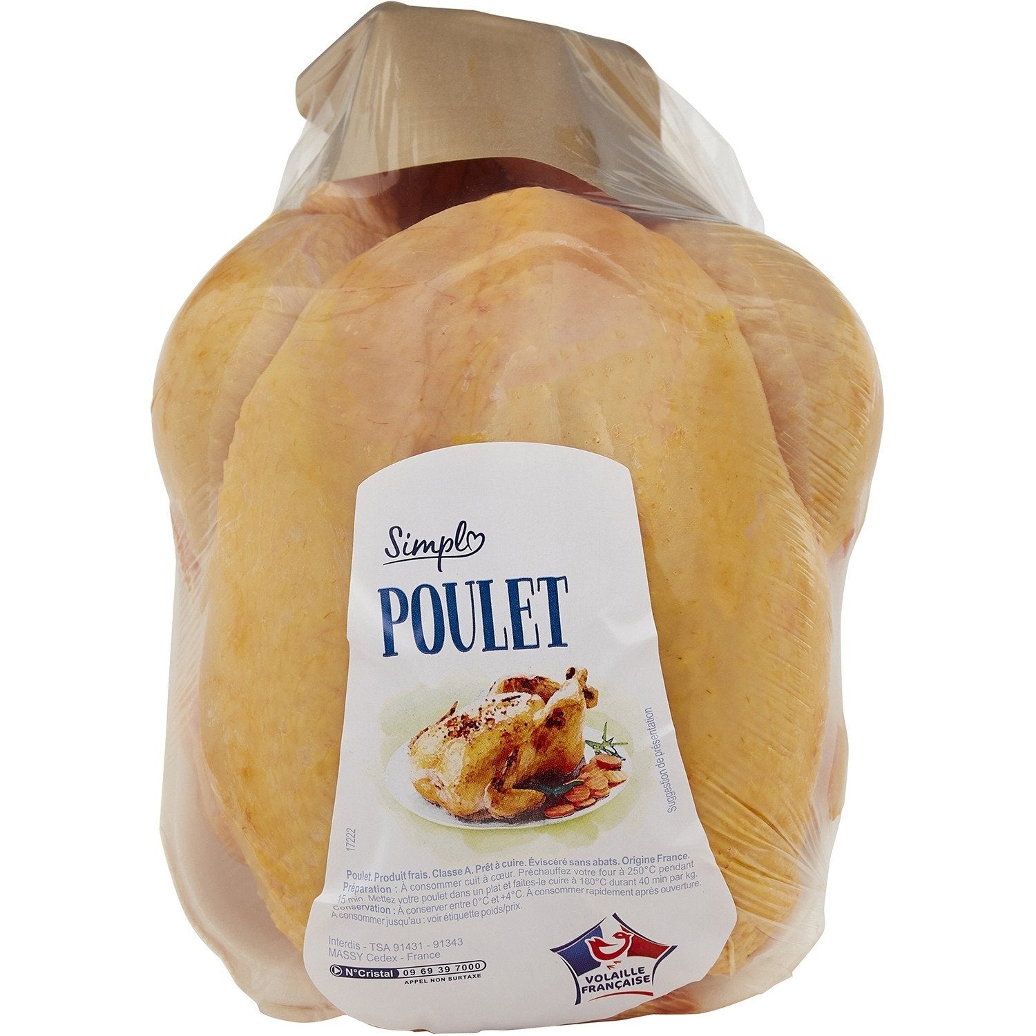Poulet prêt à cuire SIMPL- poulet de 1 Kg