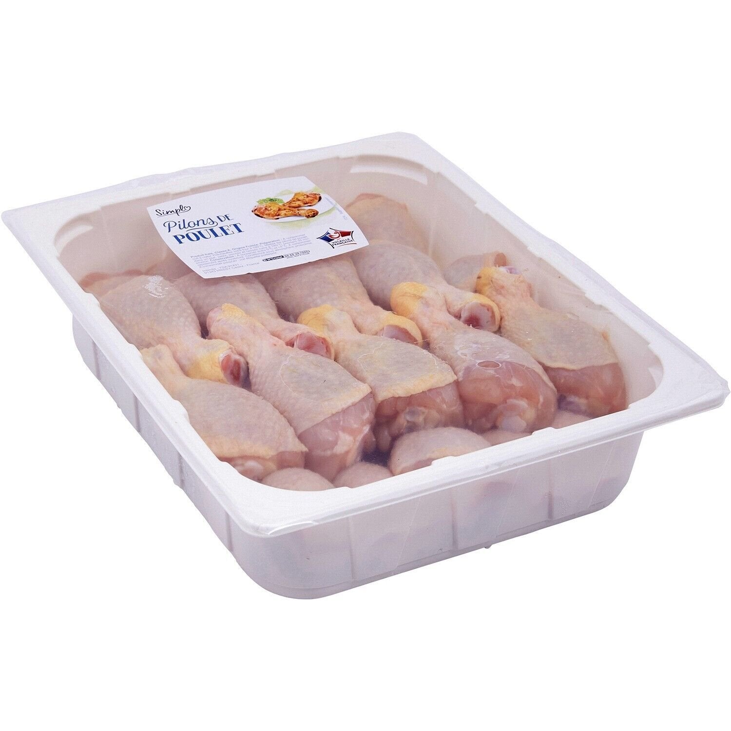 Pilons de poulet blanc SIMPL - barquette de 3Kg