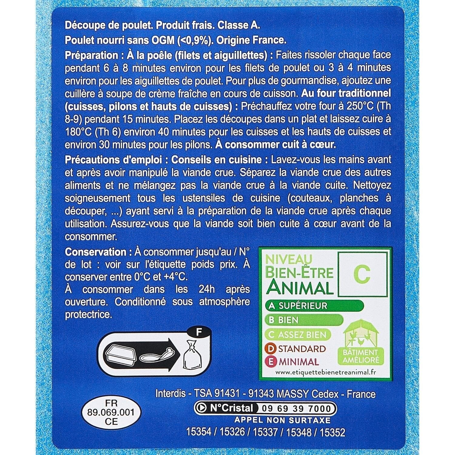 Pilons de poulet blanc CARREFOUR CLASSIC - barquette de 600g
