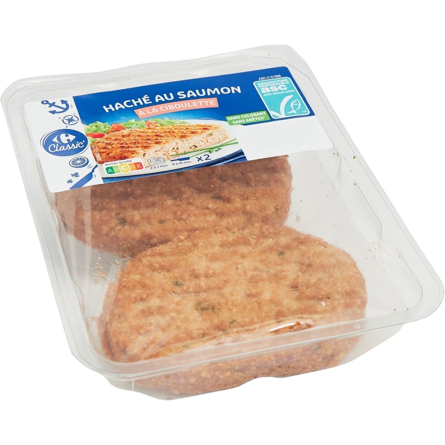 Haché au saumon à la ciboulette CARREFOUR CLASSIC - 100g