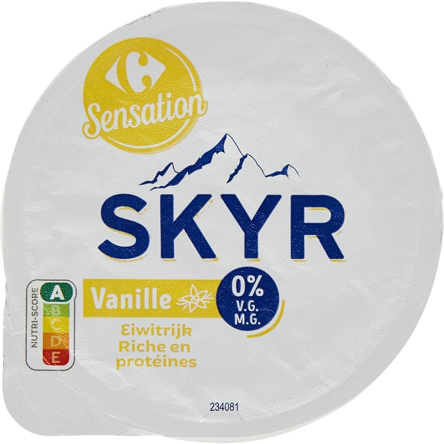 Skyr vanille 0% MG CARREFOUR SENSATION le pot de 150g