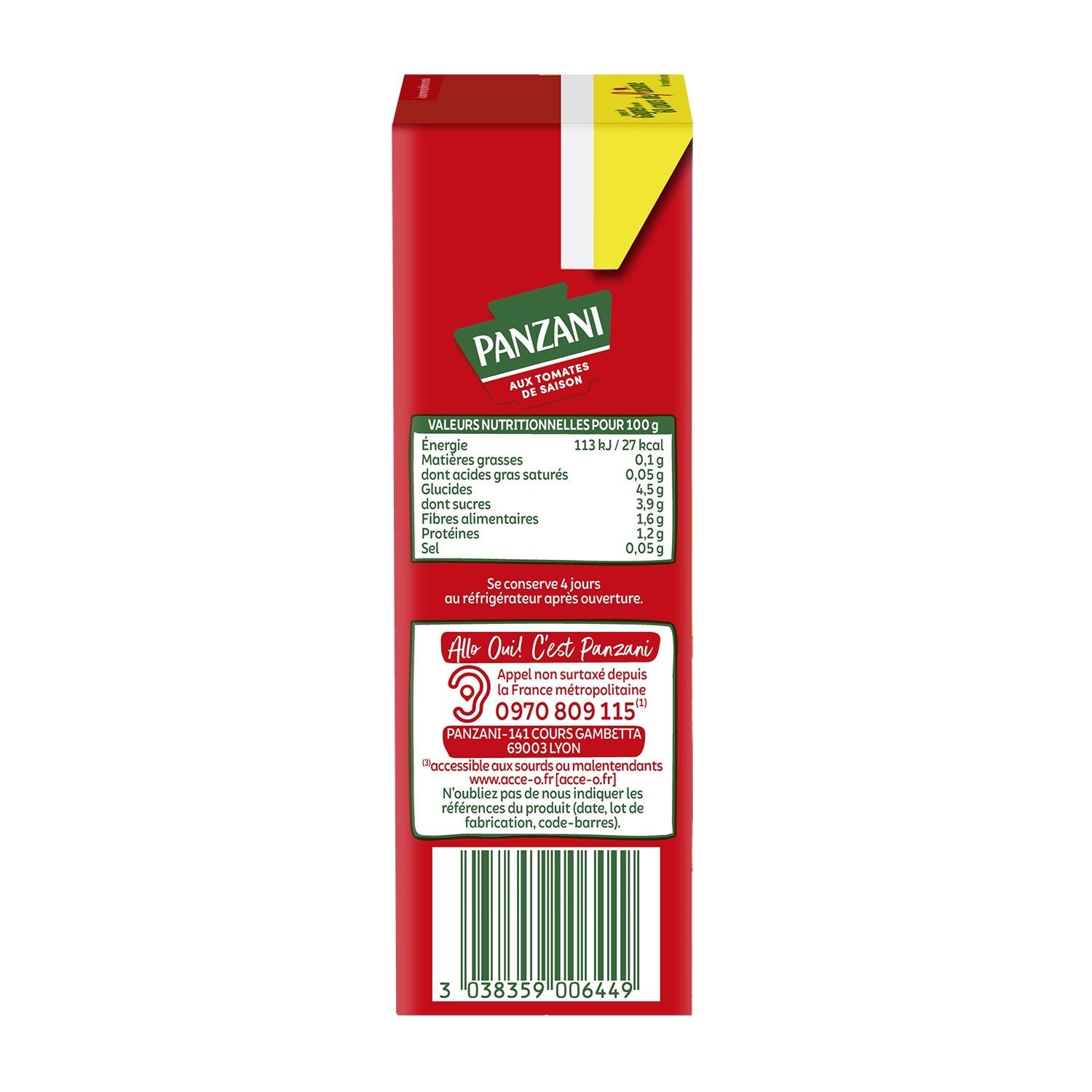 Purée de tomates Tomacouli PANZANI 500g