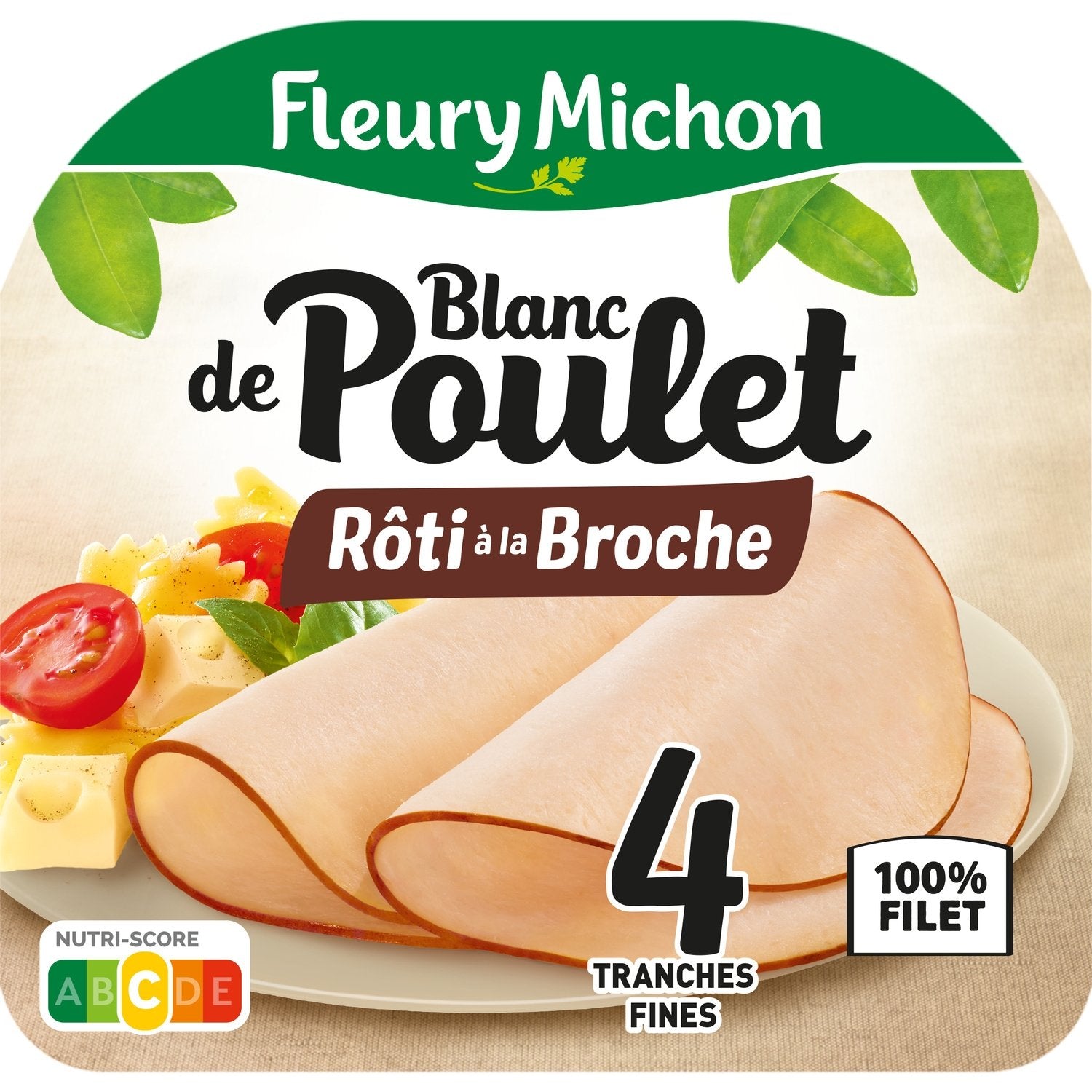 Blanc de poulet à la Broche - FLEURY MICHON - La barquette de 4 tranches - 120 G