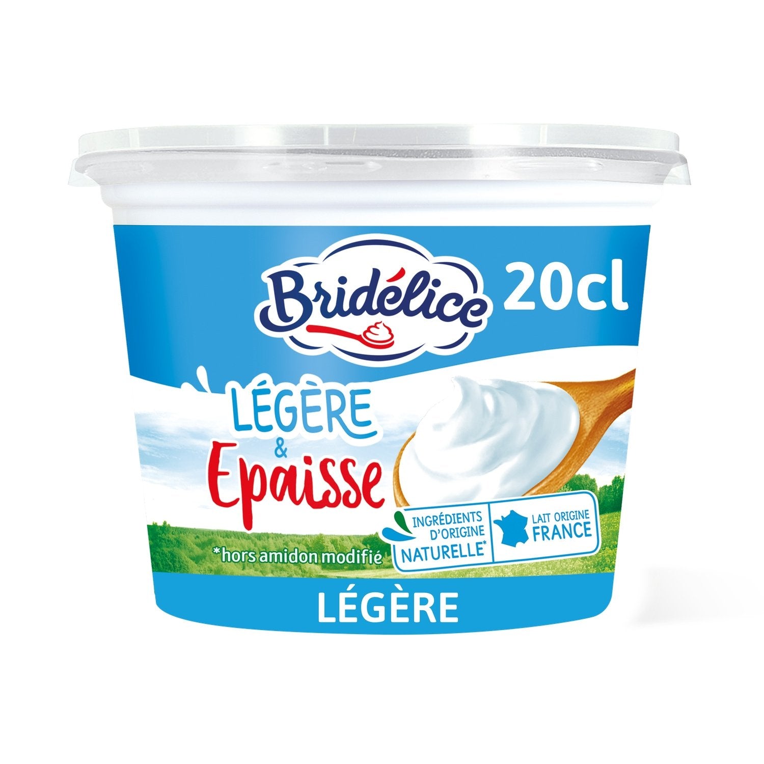 Crème Epaisse Légère 15% Mat.Gr. BRIDELICE - Le pot de 20 CL