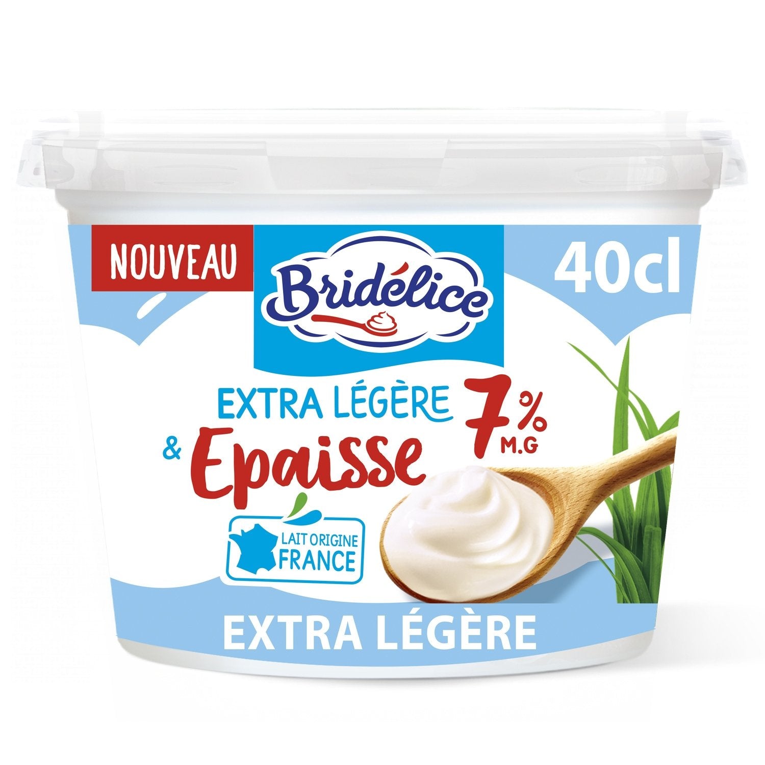 Crème Extra Légère et Epaisse 7% M.G BRIDELICE - le pot de 411 G
