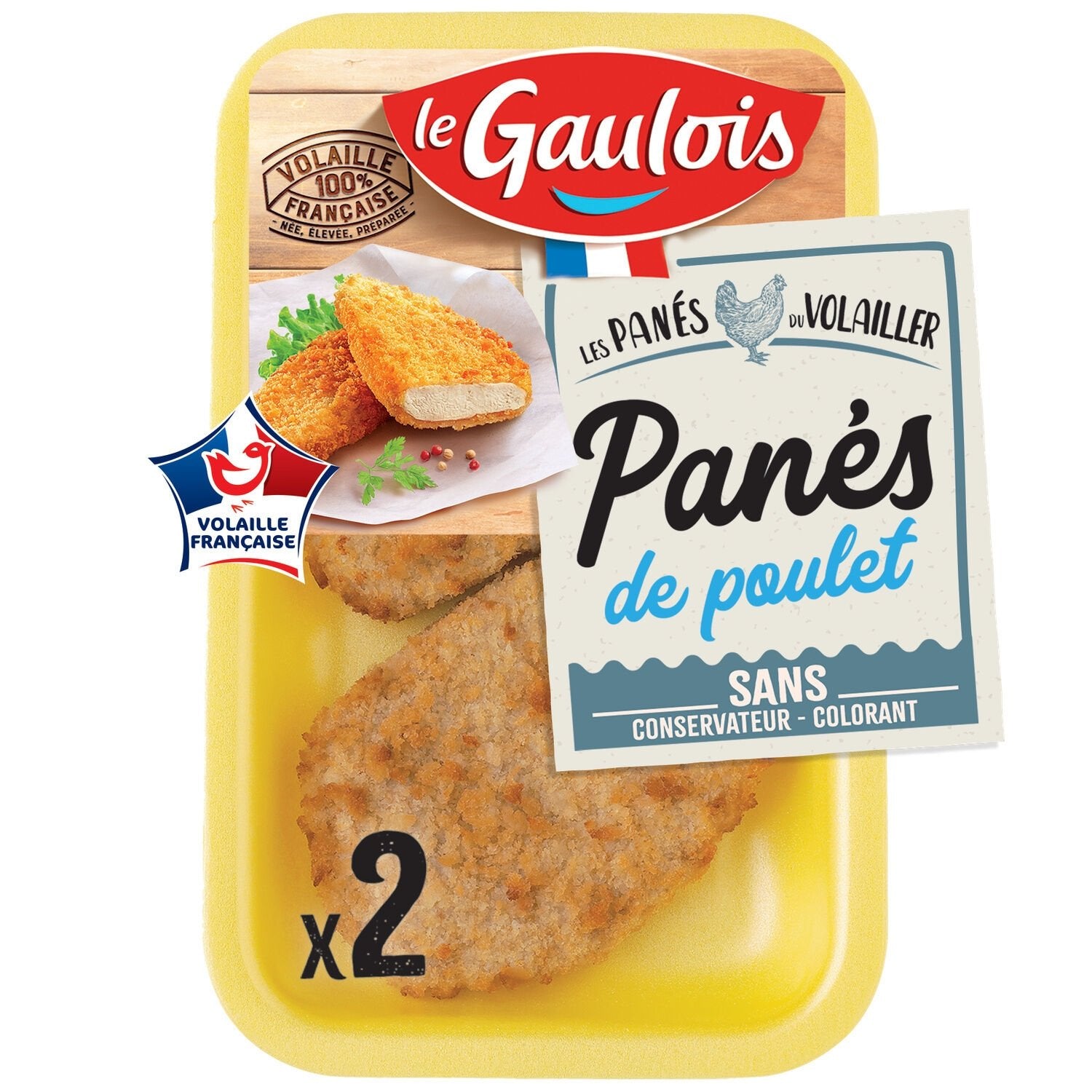 Panés de poulet LE GAULOIS - La barquette de 2 PCS - 200  G