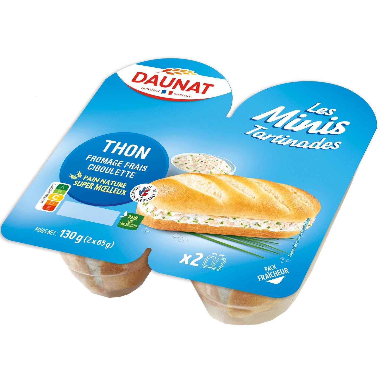 Sandwich thon fromage frais & ciboulette DAUNAT  130g
