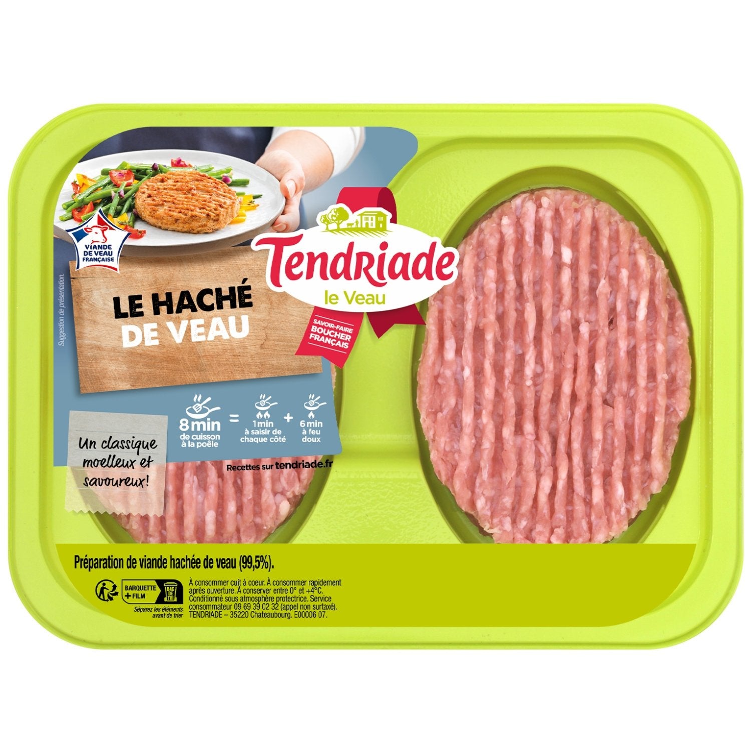 Steaks Hachés de Veau TENDRIADE - 2X100g - 200g