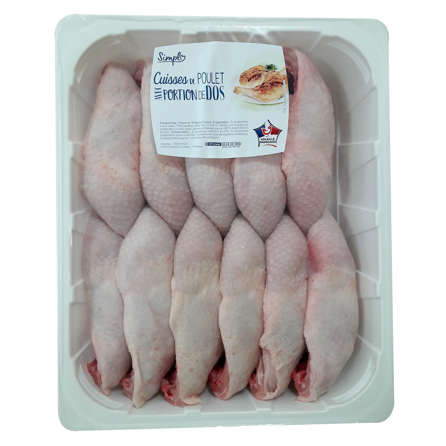 Cuisse de poulet blanc CARREFOUR - barquette de 3kg