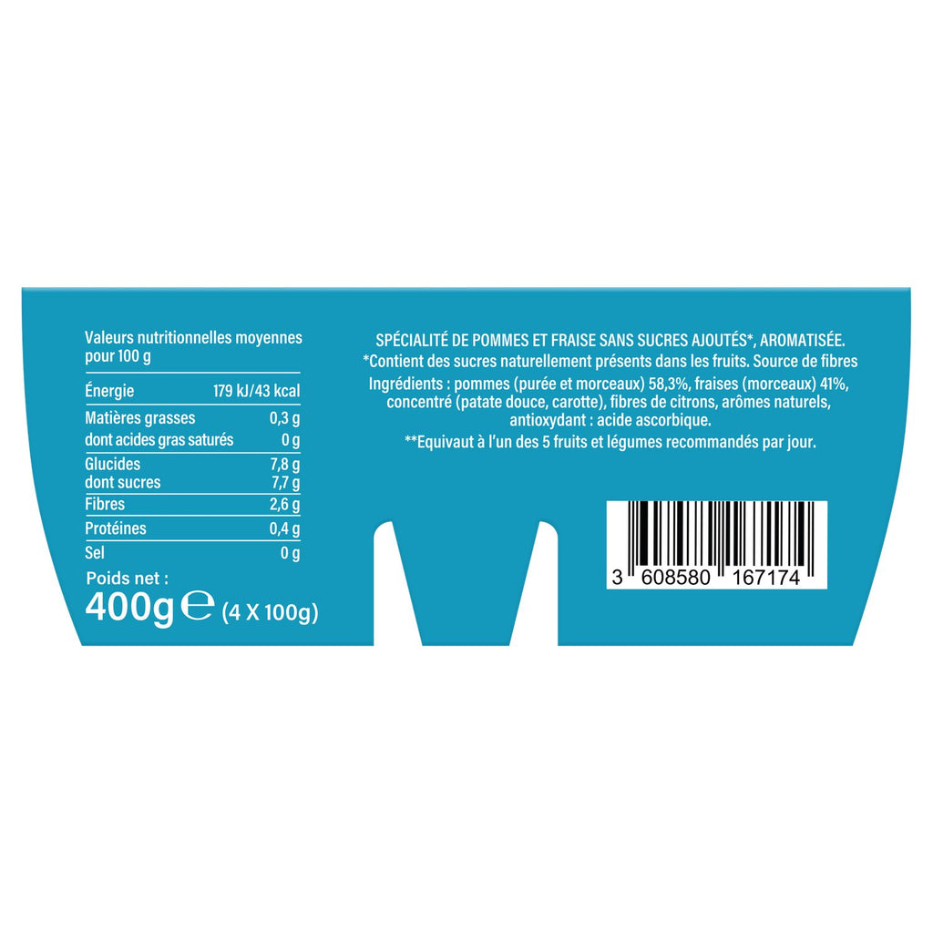 Compote Sans Sucres ANDROS - 4 pots de 100g