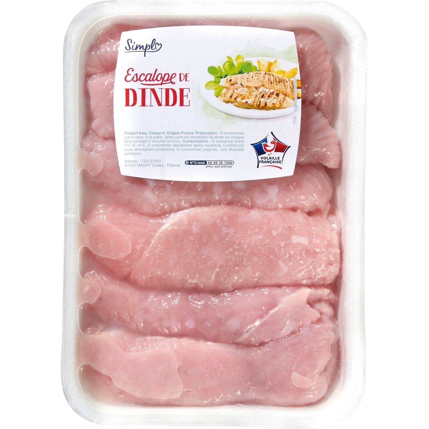 Escalopes de dinde SIMPL - barquette de 6- 720g