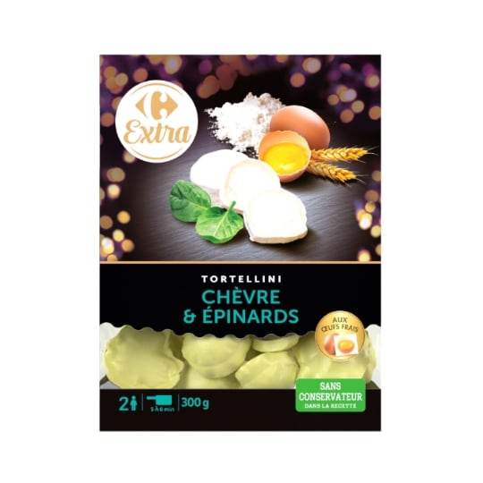 Pâtes Fraîches Chèvre & Épinards CARREFOUR EXTRA 300g