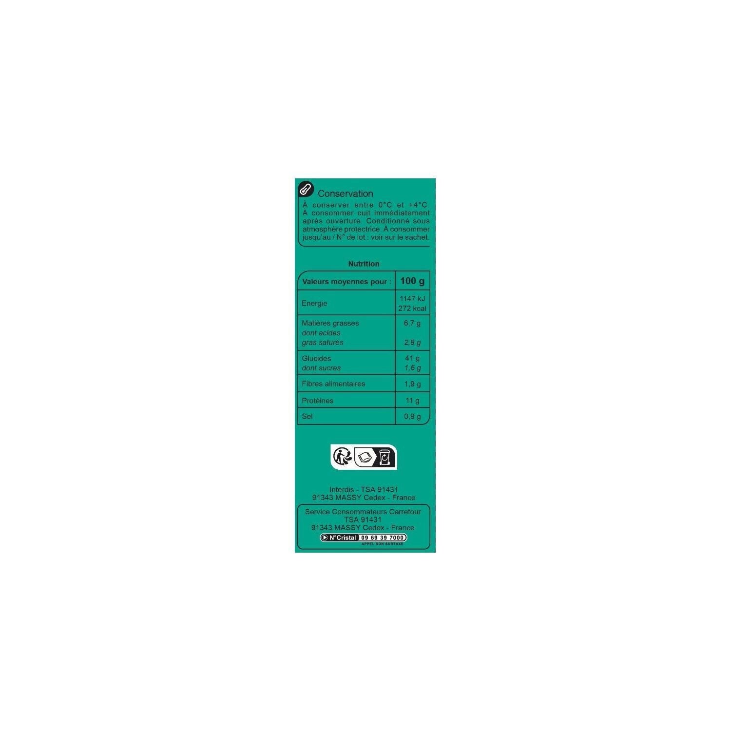 Pâtes Fraîches Chèvre & Épinards CARREFOUR EXTRA 300g