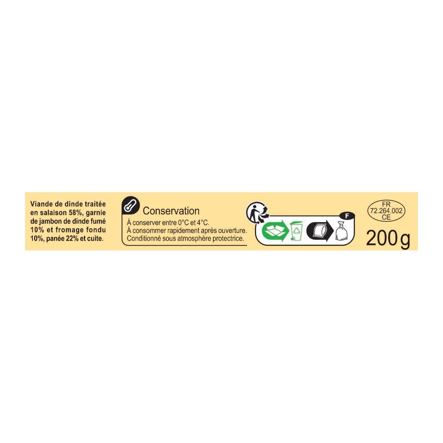 Cordons bleus de dinde CARREFOUR CLASSIC - 200g