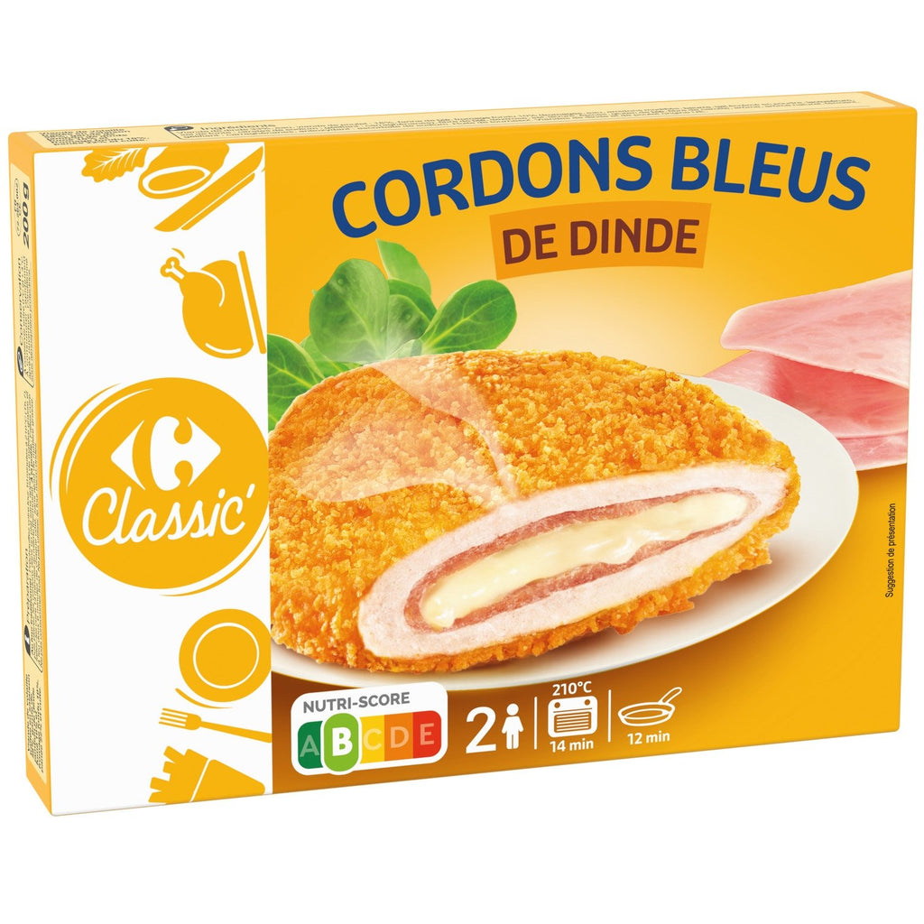 Cordons bleus de dinde CARREFOUR CLASSIC - 200g