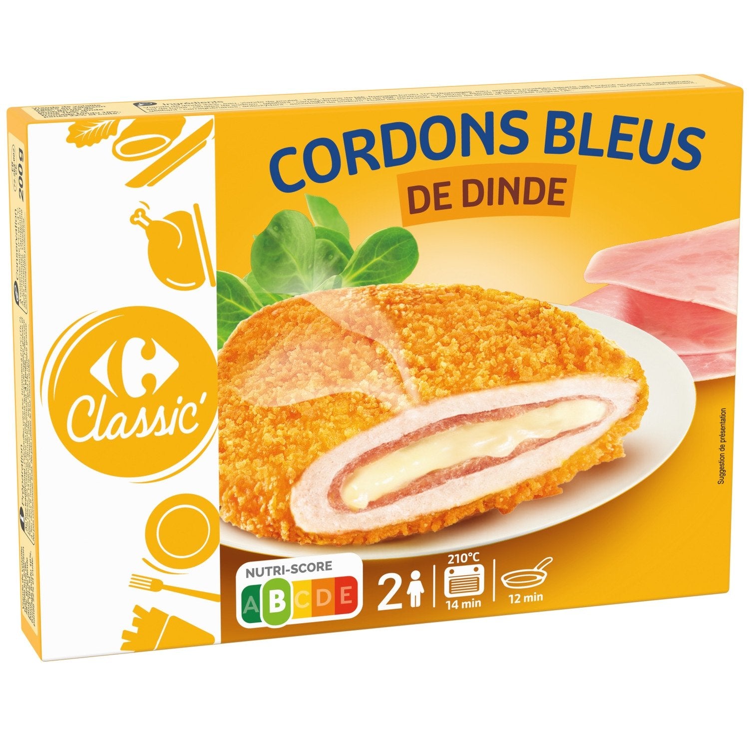 Cordons bleus de dinde CARREFOUR CLASSIC - 200g