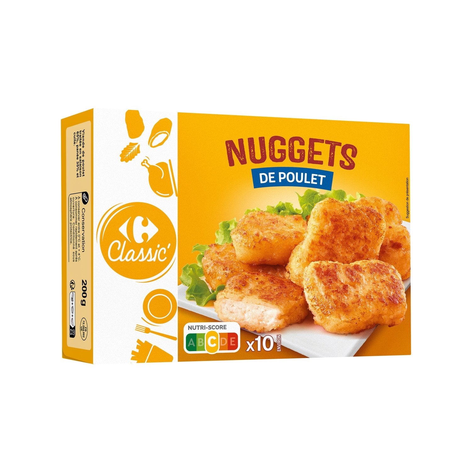 Nuggets de poulet de poulet - CARREFOUR CLASSIC - La barquette de 200 G