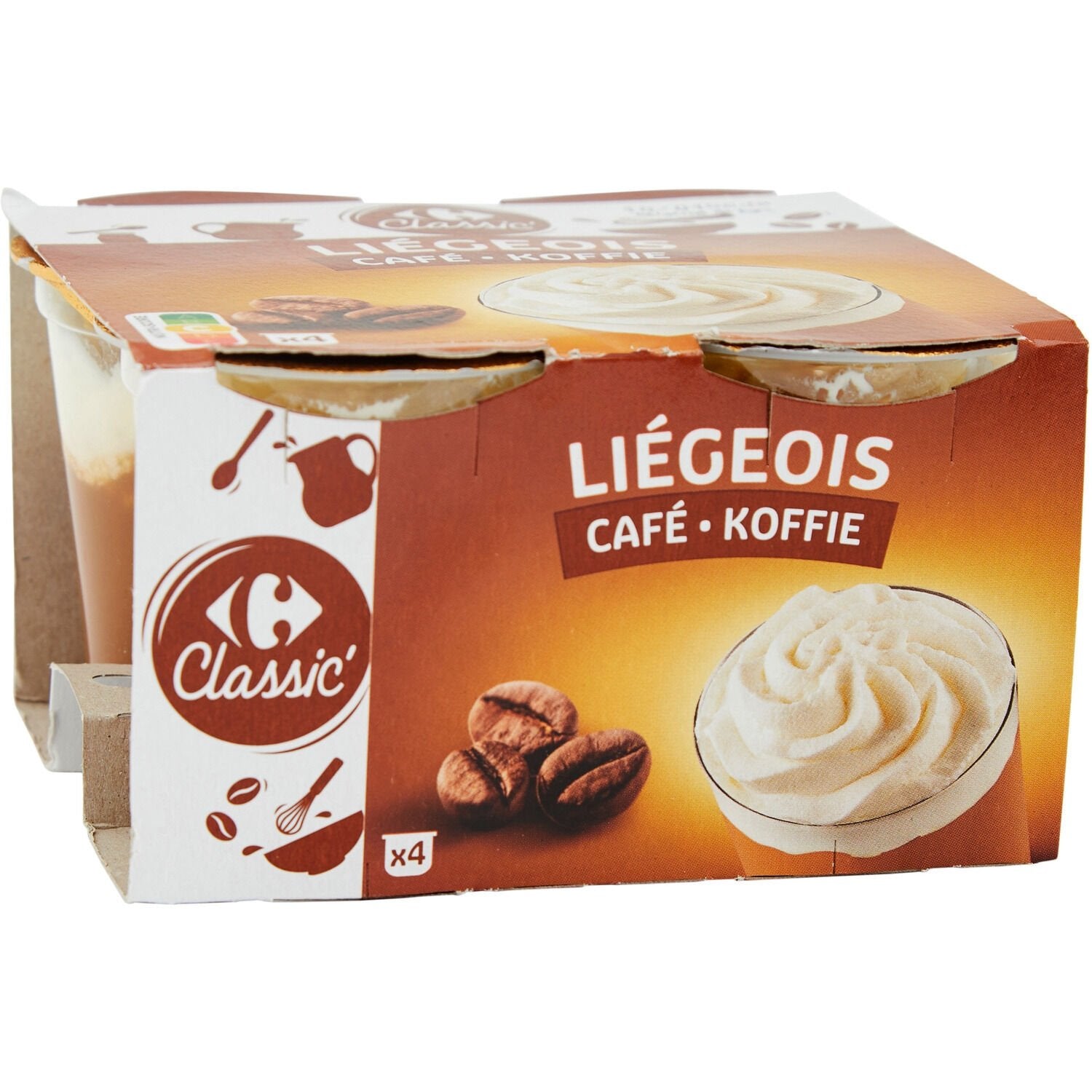 Liégeois café CARREFOUR CLASSIC - Les 4 pots de 100 G