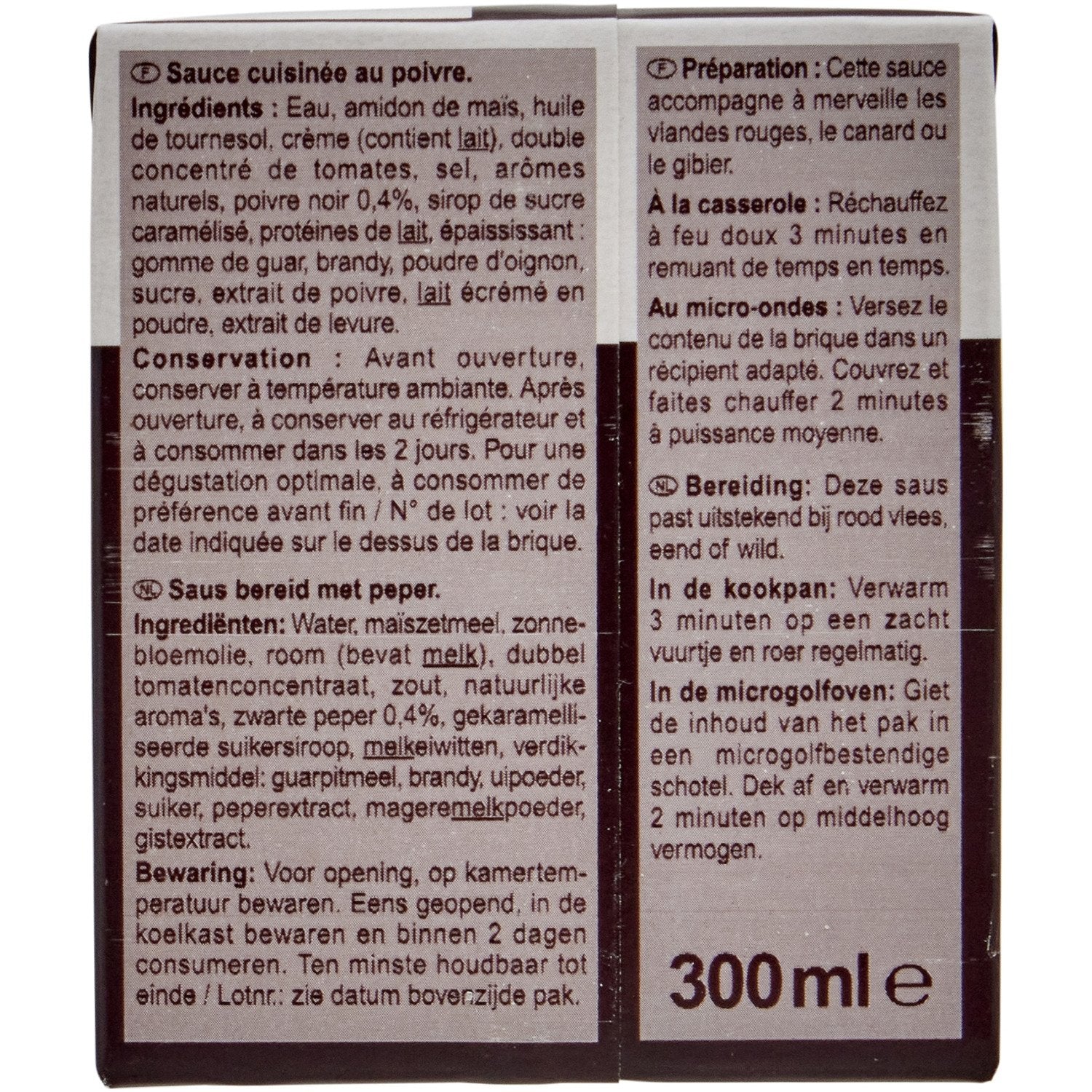 Sauce poivre CARREFOUR CLASSIC 300mL