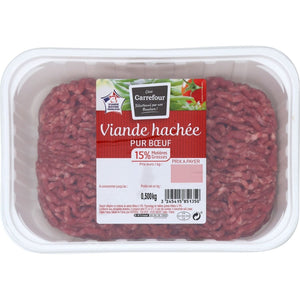 Viande Hachée Pur Bœuf 15% MG - La barquette de 500 C