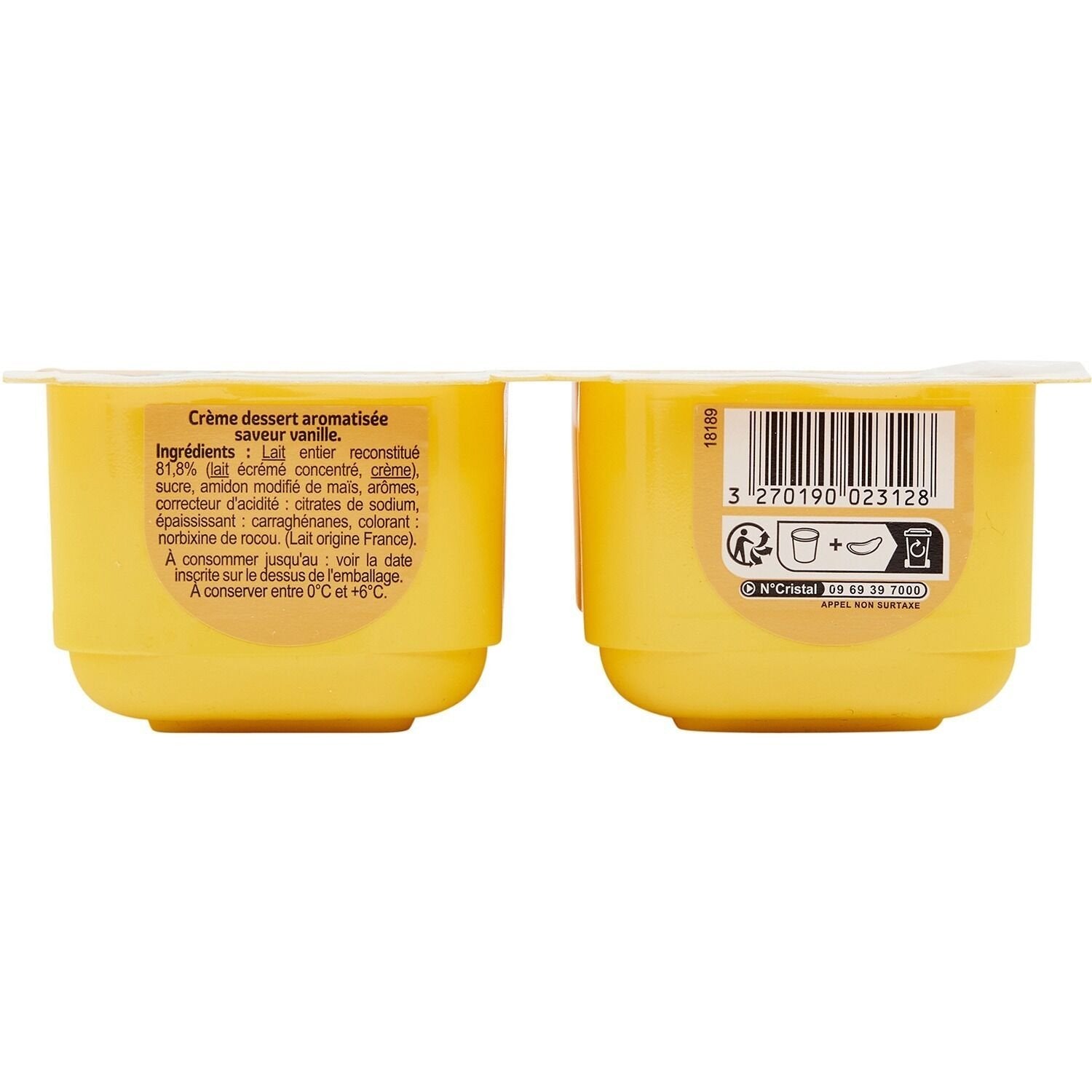 Crèmes dessert saveur vanille CARREFOUR CLASSIC - Les 4 pots de 125 G