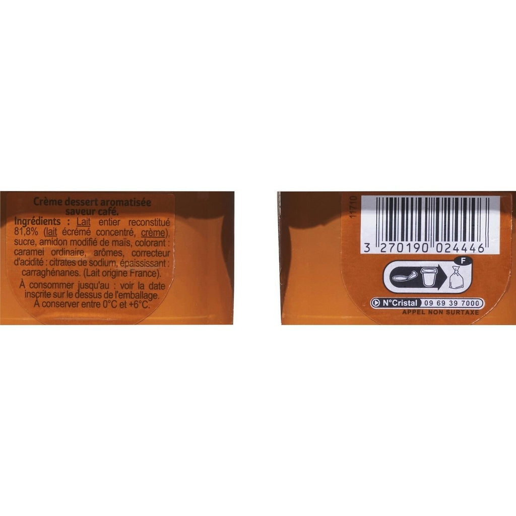 Crème dessert café CARREFOUR - 4 pots de 125g