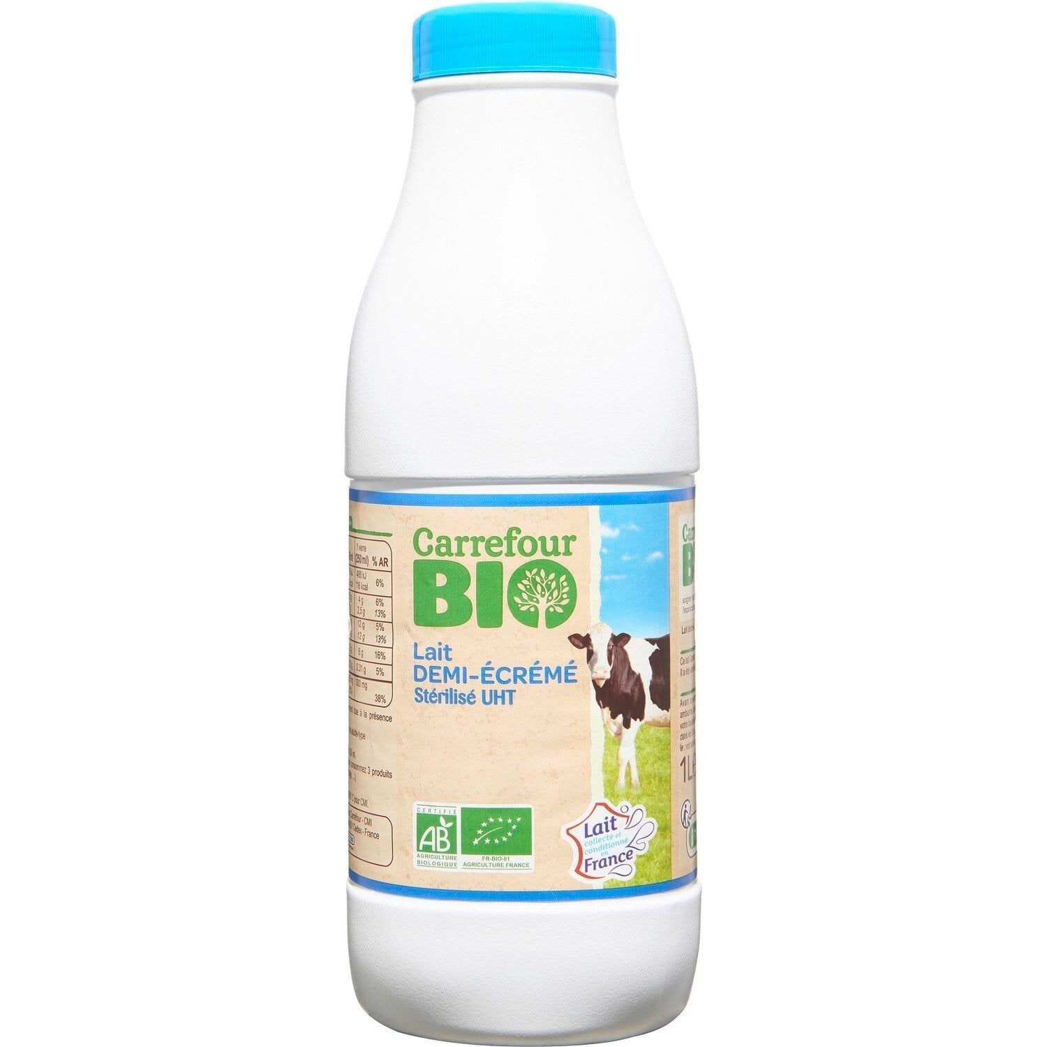 Lait Demi-Ecrémé UHT Bio CARREFOUR BIO - la bouteille de 1 L