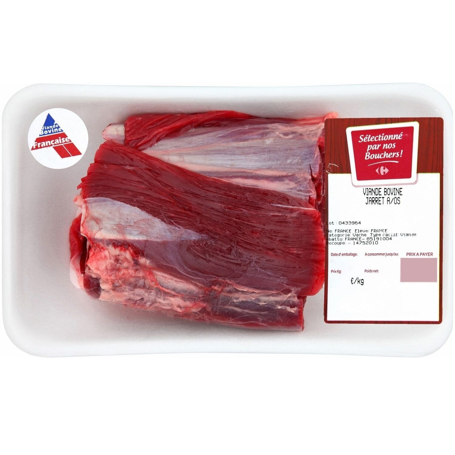 Viande Bovine - Pot au Feu Jarret - la barquette de 600 G