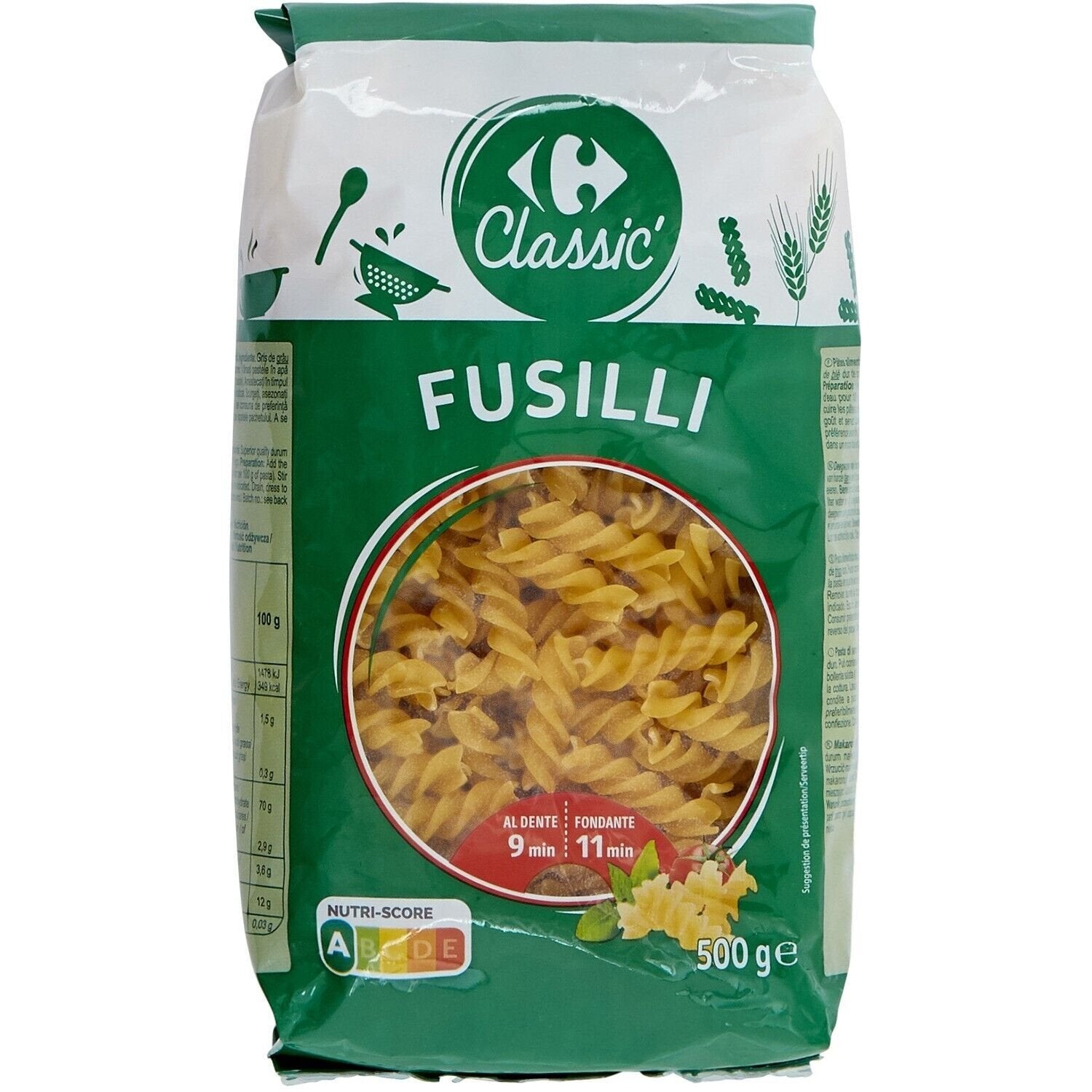 Pâtes torsades classic CARREFOUR CLASSIC 500g