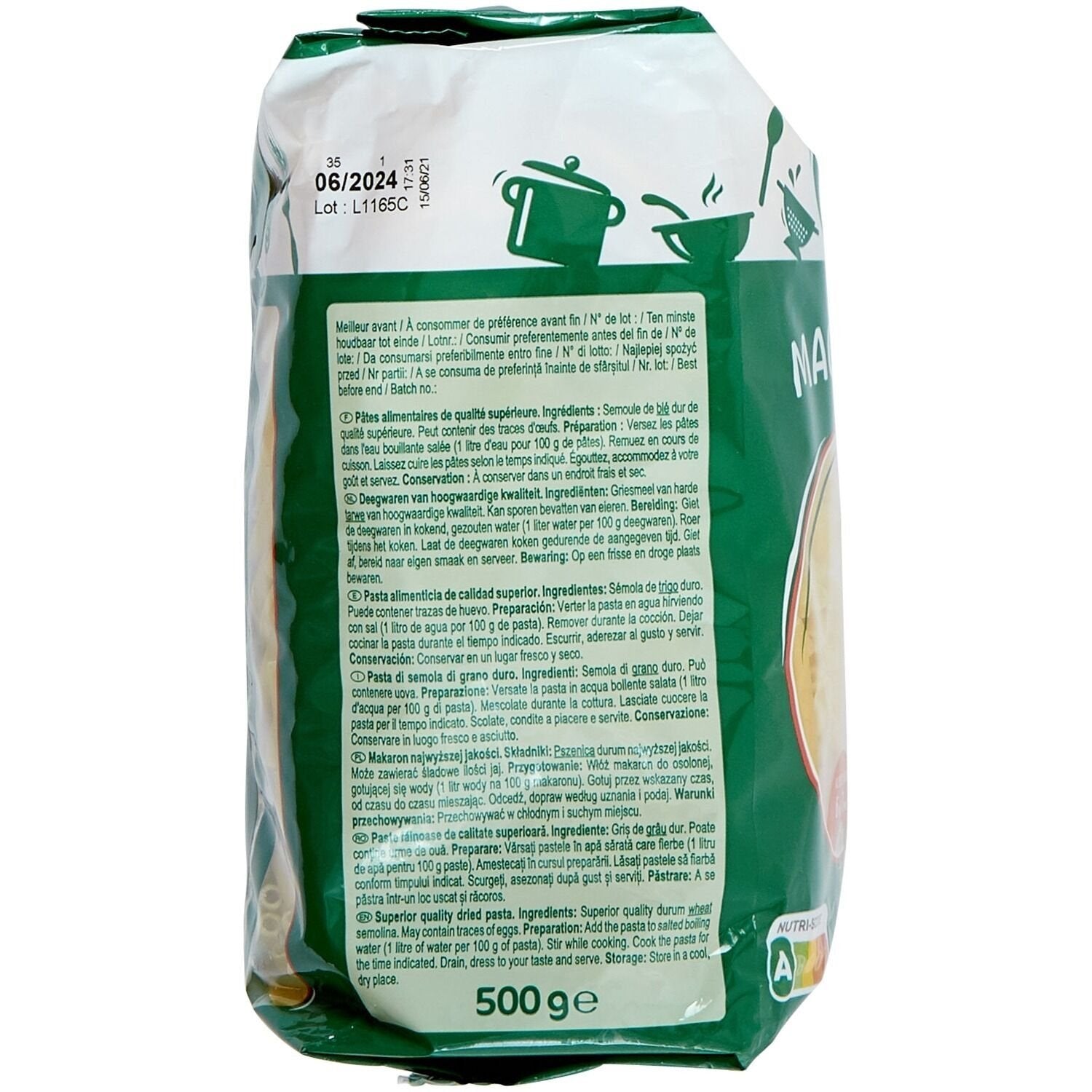 Pâtes macaroni CARREFOUR CLASSIC 500g