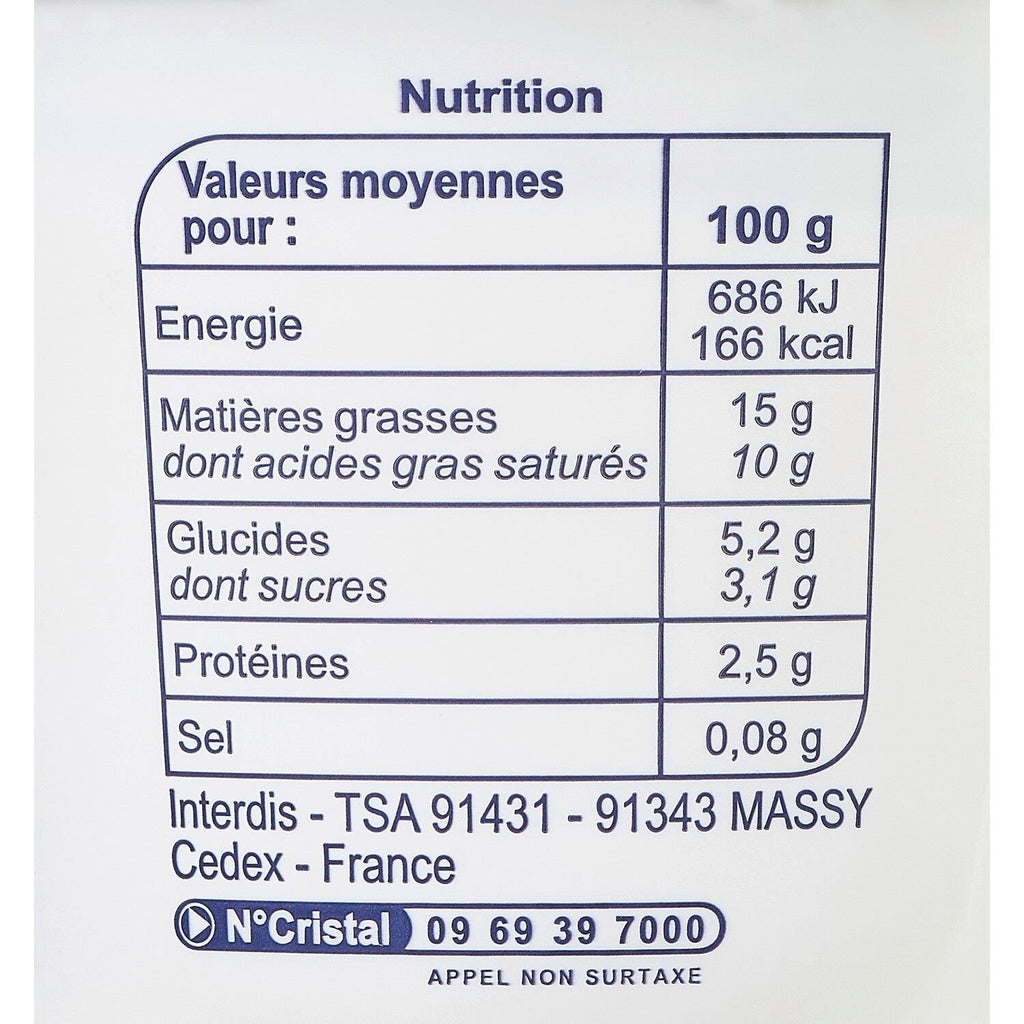 Crème Fraîche Légère 15% Mat.Gr. CARREFOUR - le pot de 50 G