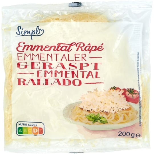 Emmental râpé SIMPL - sachet de 200 G